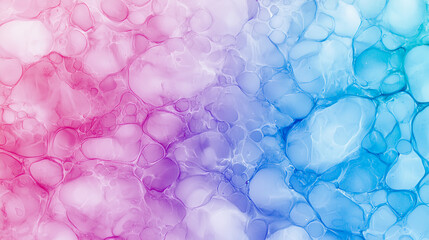 Fototapeta premium A vibrant abstract image featuring bubbles in shades of pink and blue, creating a playful and fluid visual effect.