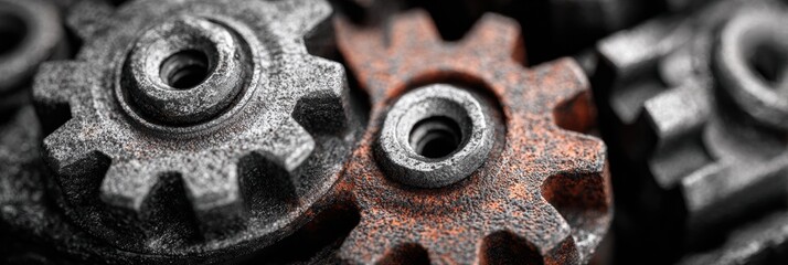 Close-up of Metal Gears Demonstrating Intricate Design and Mechanical Functionality in an Engineering Workshop