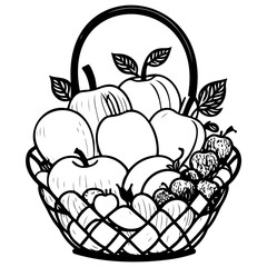 Black and white apple abundance a delightful woven basket overflowing with fresh picked organic