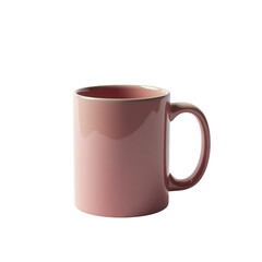 A single, glossy, rose-toned mug sits against a black backdrop, showcasing a smooth, gradient finish.