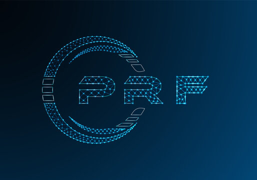 PRF low poly letter logo vector design. PRF lower poly logo design. Low poly logo.