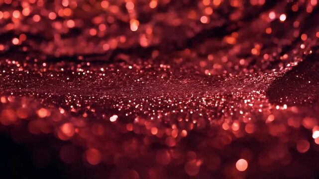 Sparkling ruby red glitter texture, creating a luxurious backdrop with a blurred effect, showcasing elegance