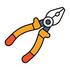 Obraz premium Hand pliers tool illustration for repair and mechanical work equipment