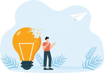 Think outside the box for growth, Plan for the better business growth concept
