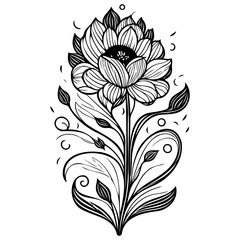 Botanical elegance with a handcrafted floral design featuring swirling patterns and detailed