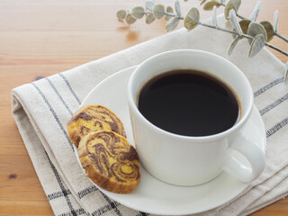 ホットコーヒーとクッキー