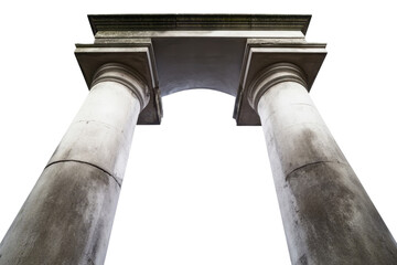 Obraz premium Grey Stone Columns And Arch Architectural Detail