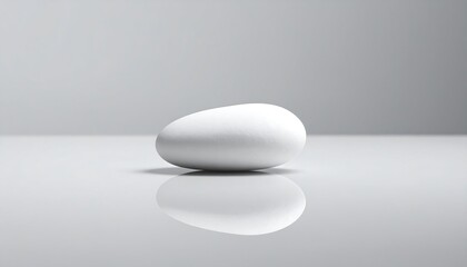Serene White Stone on Reflective Surface