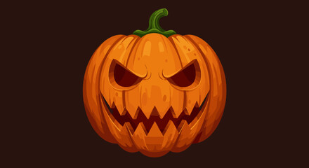Obraz premium Classic Halloween jack-o’-lantern illustration.