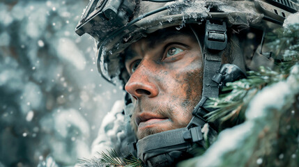 Fototapeta premium soldiers in action soldier in camouflage military war weapon army swat sniper