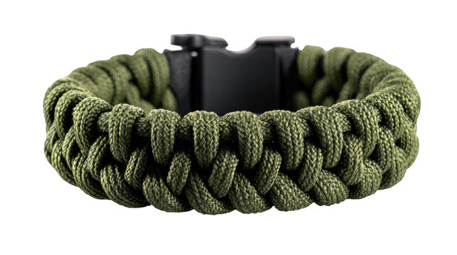 Olive drab paracord bracelet with adjustable buckle