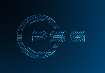 PSG low poly letter logo vector design. PSG lower poly logo design. Low poly logo.