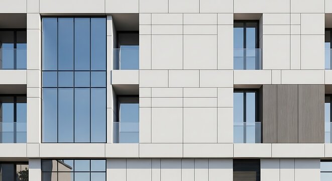 Clean modern house facade with minimalist neutral exterior design