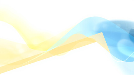 Abstract flow isolated on white background with a dynamic and fluid design featuring a vibrant blue and yellow wave, creating a smooth and transparent effect