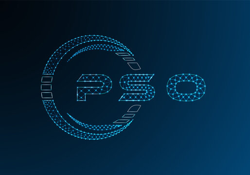 PSO low poly letter logo vector design. PSO lower poly logo design. Low poly logo.