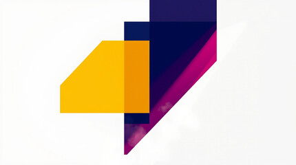 Abstract geometric shapes in vibrant colors creating a modern and artistic design isolated on white background, perfect for graphic design and creative projects