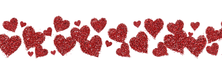 Red heart-shaped text graphic