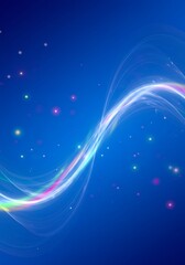 Obraz premium Abstract blue wave with lights