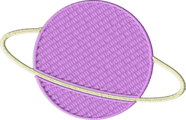 Colorful Embroidered Ringed Planet Design