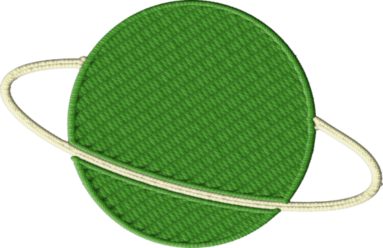 Colorful Embroidered Ringed Planet Design