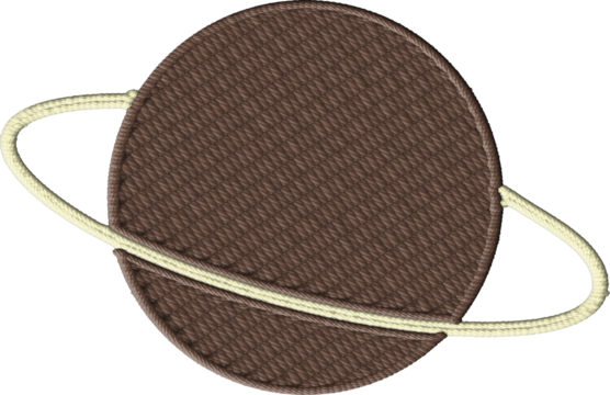 Colorful Embroidered Ringed Planet Design