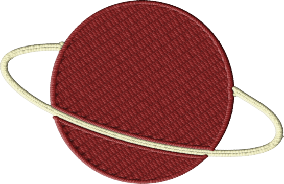 Colorful Embroidered Ringed Planet Design