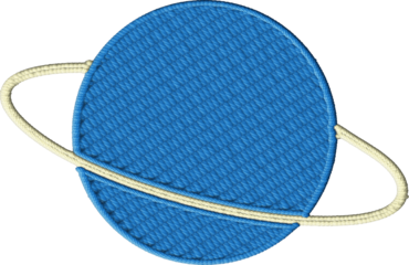 Colorful Embroidered Ringed Planet Design