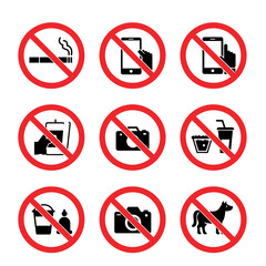 set symbol No photography, video recording, smoking, eating, drinking, or using cell phones