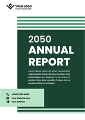 Business annual report cover design template with decorative lines