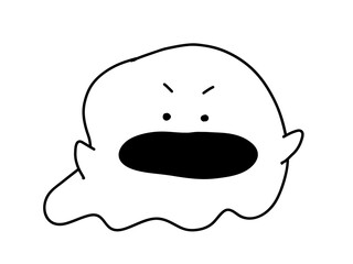 かわいいおばけ　手あり　デフォルメ　怒