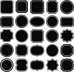 Seamless Black and White Frames Pattern with Varied Shapes for Design Projects Scrapbooking and Creative Graphic Uses Background Design Element Set