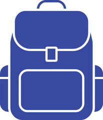 Stylized Blue Backpack Icon for Education and Travel related designs ideal for school students and adventurous explorers perfect for various creative projects