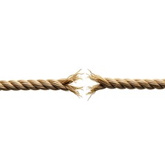 Rope is breaking isolated on white background