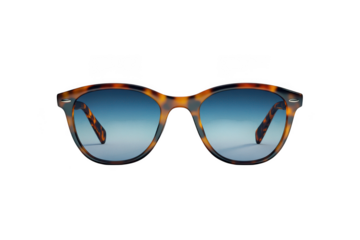 Tortoiseshell pattern sunglasses with blue gradient lenses fashion accessory eye protection style isolated on transparent background