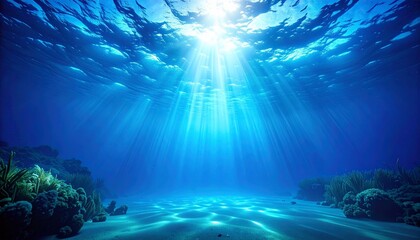 Obraz premium Underwater Ocean Sunbeams