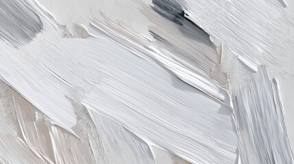 Obraz premium Relief texture created by layered paint strokes in muted white-gray tones, composition balanced with clear central area for text overlay.