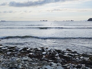 nature, sea, rocks, mountains, cape, summer
