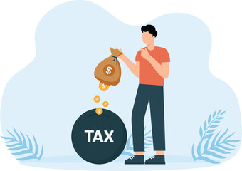 Financial crisis loss to tax and surprise concept,

