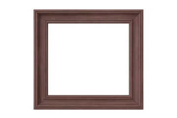 Empty wooden frame with transparent background, perfect for showcasing artwork, photographs, or designs