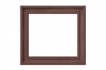 Empty wooden frame with transparent background, perfect for showcasing artwork, photographs, or designs