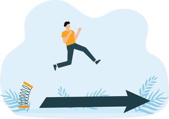 Businessman competing run on the arrow white, Go to target business success for business success concept,

