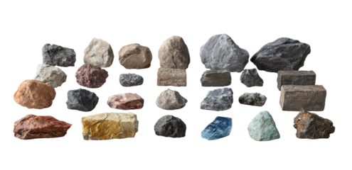 Assorted rocks in various shapes and colors (2)