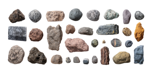 Assorted rocks in various shapes and colors (3)