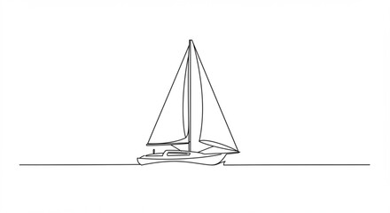 Minimalist sailboat sketch