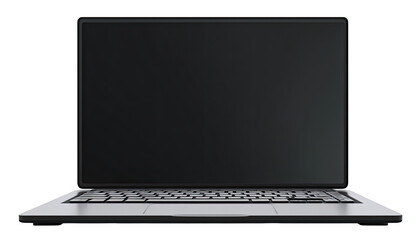 Gray laptop with black screen