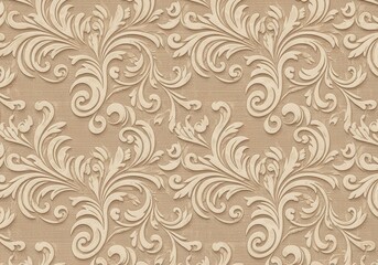 Damask pattern on beige background