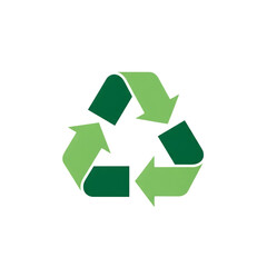 Obraz premium Green recycling symbol isolated on transparent background