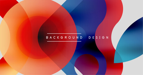 Obraz premium Abstract colorful circles overlap creating dynamic visual effect. Modern design suitable for backgrounds, presentations.