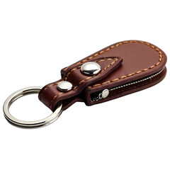 Obraz premium leather Strap Key chain on transparent white background, PNG file 