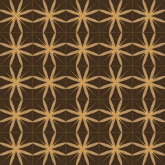 Seamless Geometric Floral Pattern in Warm Brown and Golden Tones for Textile and Wallpaper
